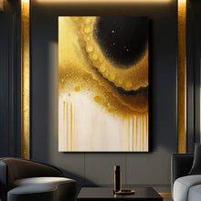 Load image into Gallery viewer, Minimalist Black and Gold Wall Art