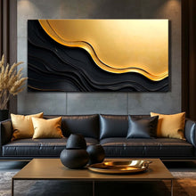 Load image into Gallery viewer, Black And Gold Minimalist Abstract V