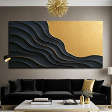 Load image into Gallery viewer, Black And Gold Minimalist Abstract XII