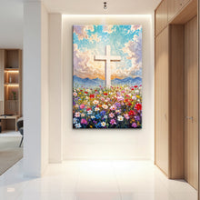 Load image into Gallery viewer, Cross Floral Field Faith Wall Art II