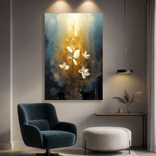 Load image into Gallery viewer, Golden Glow Elegant Flower Wall Art