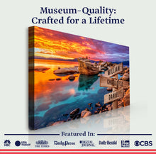 Load image into Gallery viewer, Sunset Beach Skies Family Names Sign