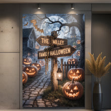Load image into Gallery viewer, Personalized Family Name Street Sign Halloween Wall Art