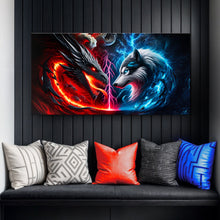 Load image into Gallery viewer, 3D Dragon and Wolf Wall Art VI