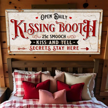 Load image into Gallery viewer, Vintage Rustic Kissing Booth Sign IV
