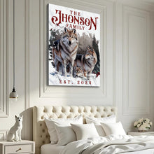 Load image into Gallery viewer, Personalized Wolf Family Wall Art