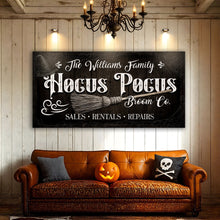 Load image into Gallery viewer, Personalized Hocus Pocus Broom Co. Wall Sign