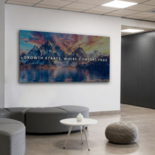 Load image into Gallery viewer, Growth Starts Where Comfort Ends Motivational Wall Sign