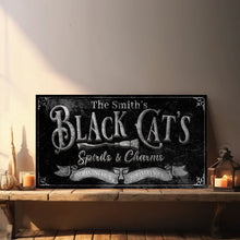Load image into Gallery viewer, Black Cat’s Spirits &amp; Charms Bar Halloween Sign III