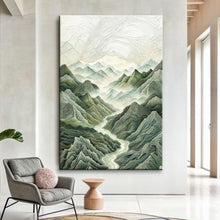 Load image into Gallery viewer, Abstract Mountain and River Landscape Wall Art