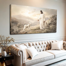 Load image into Gallery viewer, Jesus Protects The Lamb From Wolves Faith Wall Art X