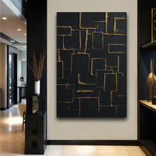 Load image into Gallery viewer, Contemporary Black and Gold Wall Art