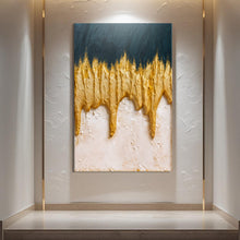 Load image into Gallery viewer, Abstract Blue And Gold Wall Art