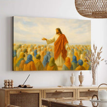 Load image into Gallery viewer, Jesus Speaking To Crowd Faith Wall Art II