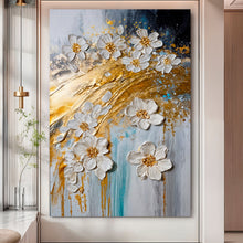 Load image into Gallery viewer, Abstract Gold Floral Wall Art