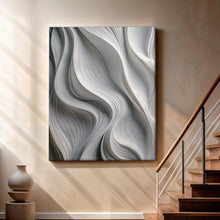 Load image into Gallery viewer, Modern Monochrome Waves Abstract Wall Art
