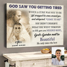 Load image into Gallery viewer, Personalized God Saw You Getting Tired Memorial Sign II