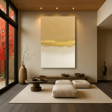 Load image into Gallery viewer, Minimalist White And Gold Wall Art