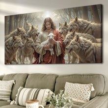 Load image into Gallery viewer, Jesus Protects The Lamb From Wolves Faith Wall Art II
