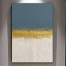 Load image into Gallery viewer, Minimalist Blue and Gold Wall Art