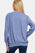 Load image into Gallery viewer, Zenana Full Size Melange Round Neck Top