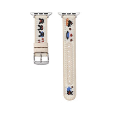 Load image into Gallery viewer, Embroidered rabbit canvas leather Apple Watch strap