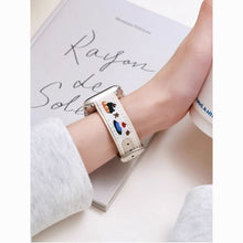 Load image into Gallery viewer, Embroidered rabbit canvas leather Apple Watch strap