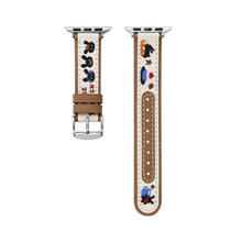 Load image into Gallery viewer, Embroidered rabbit canvas leather Apple Watch strap