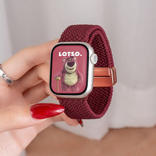 Load image into Gallery viewer, Retro wine-red knitted elastic Apple Watch strap