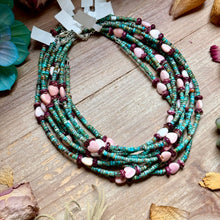 Load image into Gallery viewer, Color Pop Summer Necklace – Turquoise, Purple Spiny &amp; Pink Conch 16"