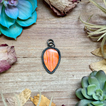 Load image into Gallery viewer, FREE Sterling Silver Necklace + MJ Orange Spiny Oyster Teardrop Charm