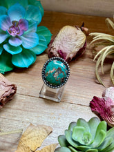 Load image into Gallery viewer, MJ Sterling Silver Turquoise Statement Ring – Adjustable