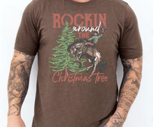Load image into Gallery viewer, Cowboy Rockin Around the Christmas Tree Tee