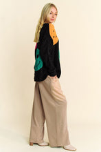 Load image into Gallery viewer, Davi &amp; Dani Contrast Smile Round Neck Oversize Sweater