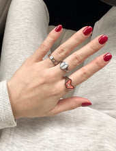 Load image into Gallery viewer, Pink Enamel Silver Butterfly Ring