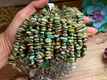 Load image into Gallery viewer, 16.5” Green Turquoise Nugget Necklace – Sterling Silver &amp; Paperclip Chain