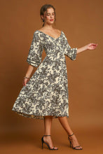 Load image into Gallery viewer, Umgee Ruffle Hem Flower Printed V-Neck Dress