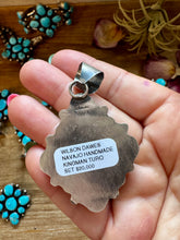 Load image into Gallery viewer, Complete Squash Blossom Set – Kingman Turquoise – Sterling Silver – Navajo Made by Wilson Dawes