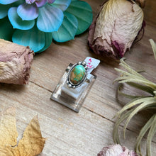 Load image into Gallery viewer, 124 - Sterling Silver Royston Turquoise Medicine Man Eye Stamped Stacking Ring by Jason Ogg