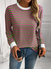 Load image into Gallery viewer, Ivy Lane Striped Round Neck Long Sleeve Sweatshirt