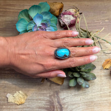 Load image into Gallery viewer, MJ Ring - Turquoise Oval Adjustable Ring