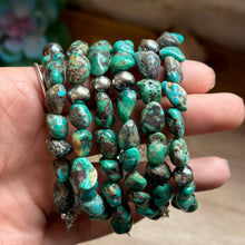 Load image into Gallery viewer, Turquoise Nugget Bracelet with Sterling Silver Pearls – 7” + Extender