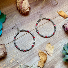 Load image into Gallery viewer, Pink Variscite &amp; Silver-Plated Hoop Earrings
