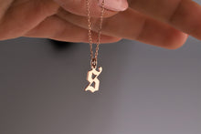 Load image into Gallery viewer, Elegant Initial Necklace - 925 Sterling Silver Old English Gothic Style