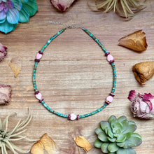Load image into Gallery viewer, Color Pop Summer Necklace – Turquoise, Purple Spiny &amp; Pink Conch 16"