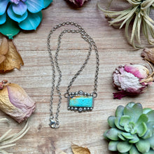 Load image into Gallery viewer, 103 - Sterling Silver Blackjack Turquoise Bar Necklace by Jason Ogg