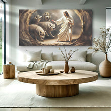 Load image into Gallery viewer, Jesus Protects The Lamb From Wolves Faith Wall Art III