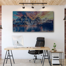 Load image into Gallery viewer, Growth Starts Where Comfort Ends Motivational Wall Sign