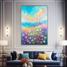 Load image into Gallery viewer, Cross Floral Field Faith Wall Art III