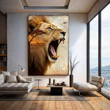 Load image into Gallery viewer, Lion Double Exposure Wall Art